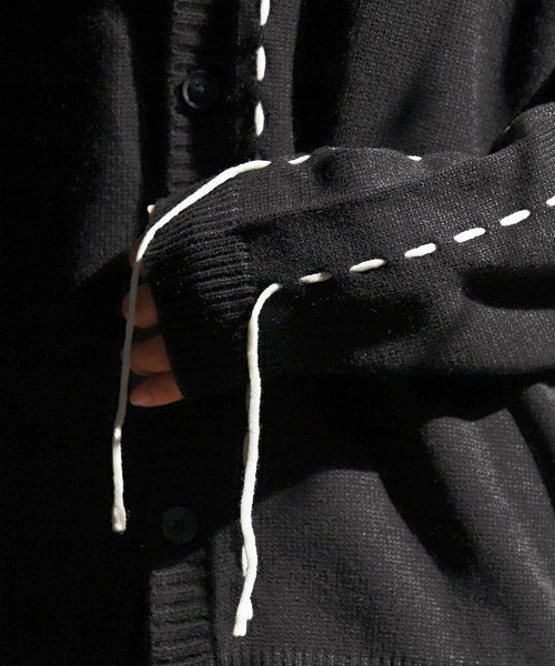 ラグスタイル LUXSTYLE ステッチデザインボタンカーディガン/カーディガン メンズ ニット オーバーサイズ ステッチ ライン ボタン