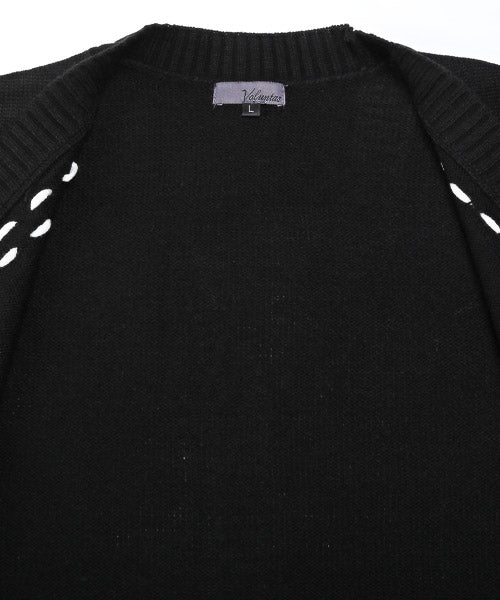 ラグスタイル LUXSTYLE ステッチデザインボタンカーディガン/カーディガン メンズ ニット オーバーサイズ ステッチ ライン ボタン