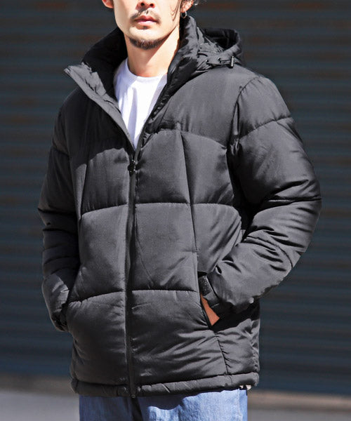 LUXSTYLE Rag Style Mid-Weight Switch Jacket / Mid-Weight Jacket Men's Blouson Hood Fake Down Warm Cold Protection