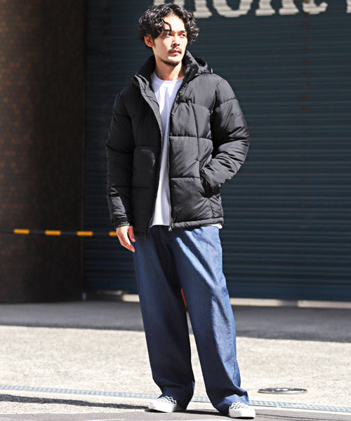 LUXSTYLE Rag Style Mid-Weight Switch Jacket / Mid-Weight Jacket Men's Blouson Hood Fake Down Warm Cold Protection