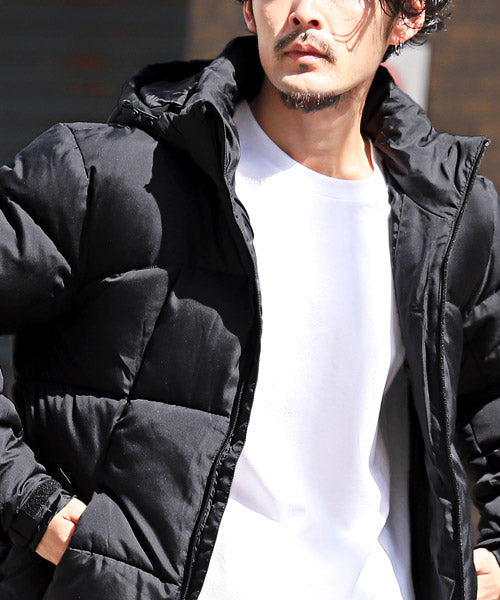 LUXSTYLE Rag Style Mid-Weight Switch Jacket / Mid-Weight Jacket Men's Blouson Hood Fake Down Warm Cold Protection