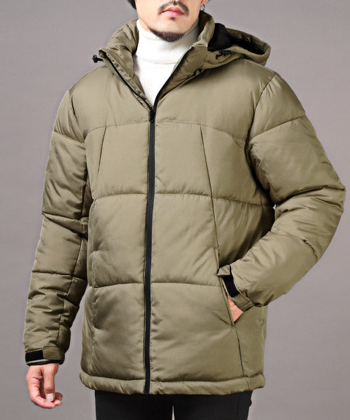 LUXSTYLE Rag Style Mid-Weight Switch Jacket / Mid-Weight Jacket Men's Blouson Hood Fake Down Warm Cold Protection