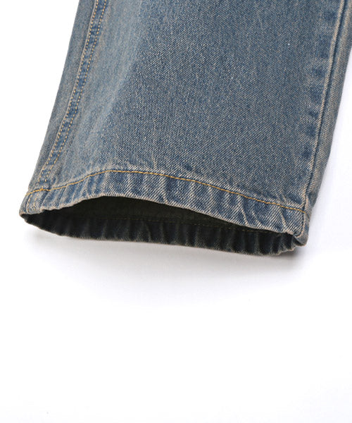 ラグスタイル LUXSTYLE ダメージデニムバギーパンツ/デニムパンツ メンズ ワイド バギーパンツ ダメージ ジーンズ (1サックス) 1サックス