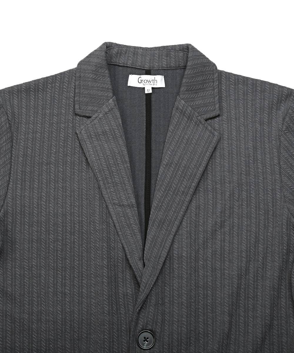 ラグスタイル LUXSTYLE ケーブル2Bジャケット/テーラードジャケット メンズ 2ボタン ケーブルジャガード ストレッチ