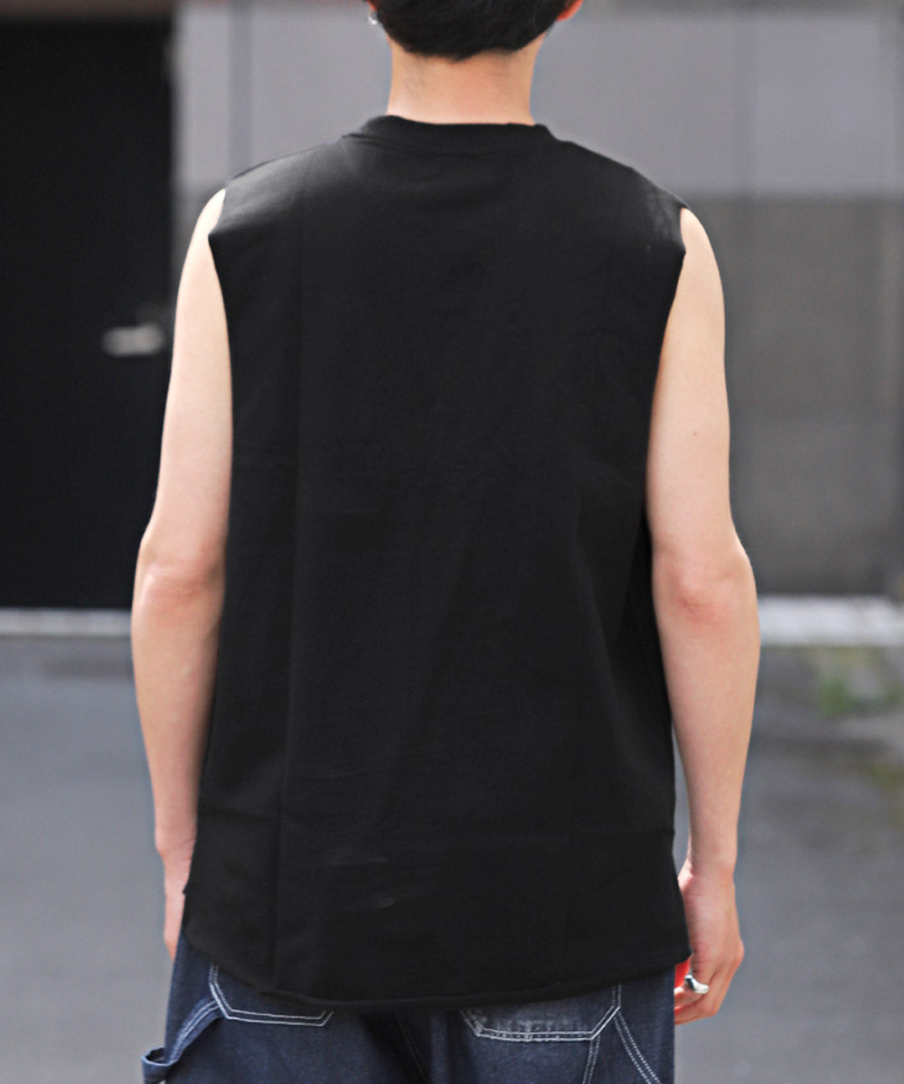 ラグスタイル LUXSTYLE ミニ裏毛クルーネックノースリーブ/ノースリーブ メンズ Tシャツ タンクトップ 夏 ビッグシルエット ミニ裏毛