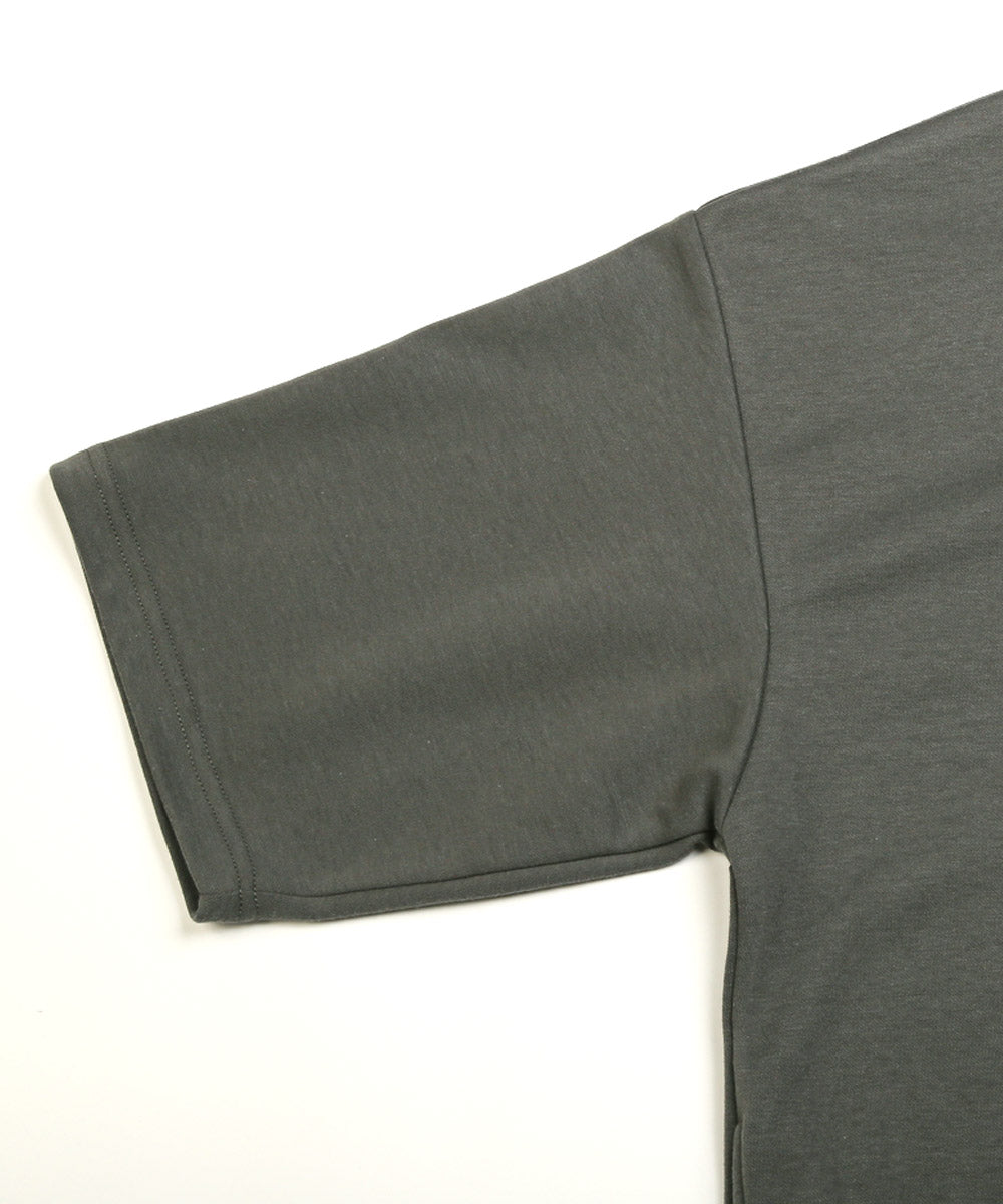 拉格風格 LUXSTYLE 半拉鍊刺繡立領短袖T恤/T恤 男士 短袖 半拉鍊 ZIP 玫瑰 刺繡 標誌 上衣 立領