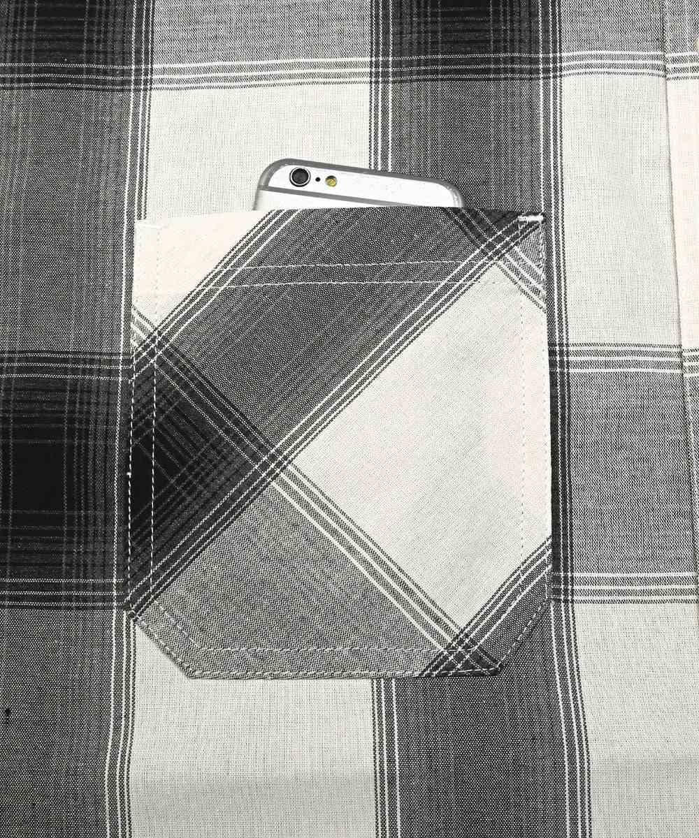 ラグスタイル LUXSTYLE 接触冷感オンブレチェック半袖シャツ/半袖シャツ メンズ チェックシャツ ビッグシルエット 春夏 全4色 接触冷感