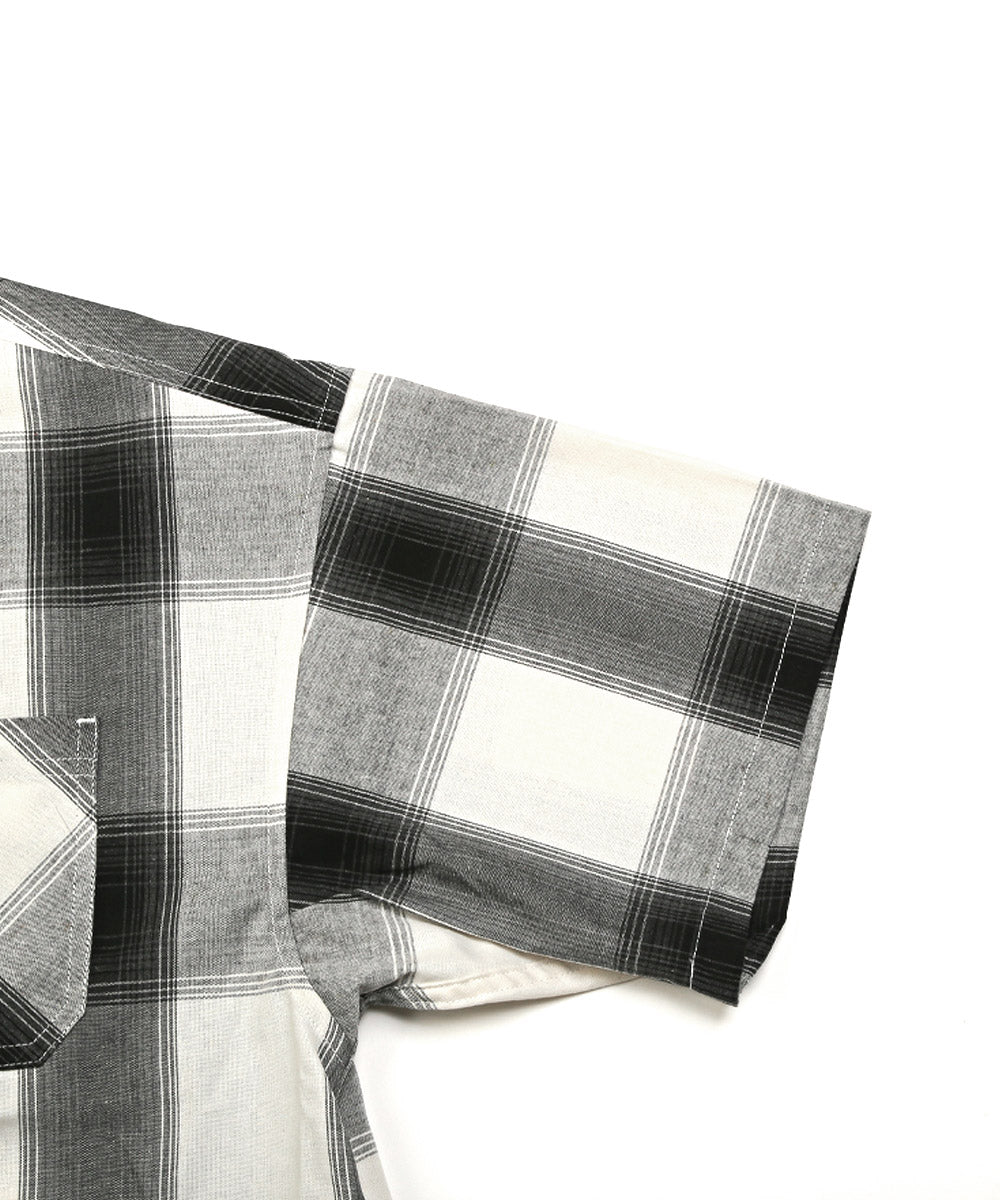 ラグスタイル LUXSTYLE 接触冷感オンブレチェック半袖シャツ/半袖シャツ メンズ チェックシャツ ビッグシルエット 春夏 全4色 接触冷感