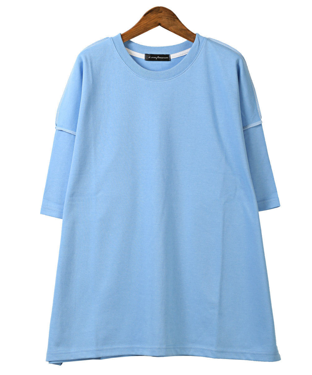 ラグスタイル LUXSTYLE 無地ステッチ半袖Tシャツ/Tシャツ 半袖 トップス メンズ レディース 春夏 サマー ビッグシルエット