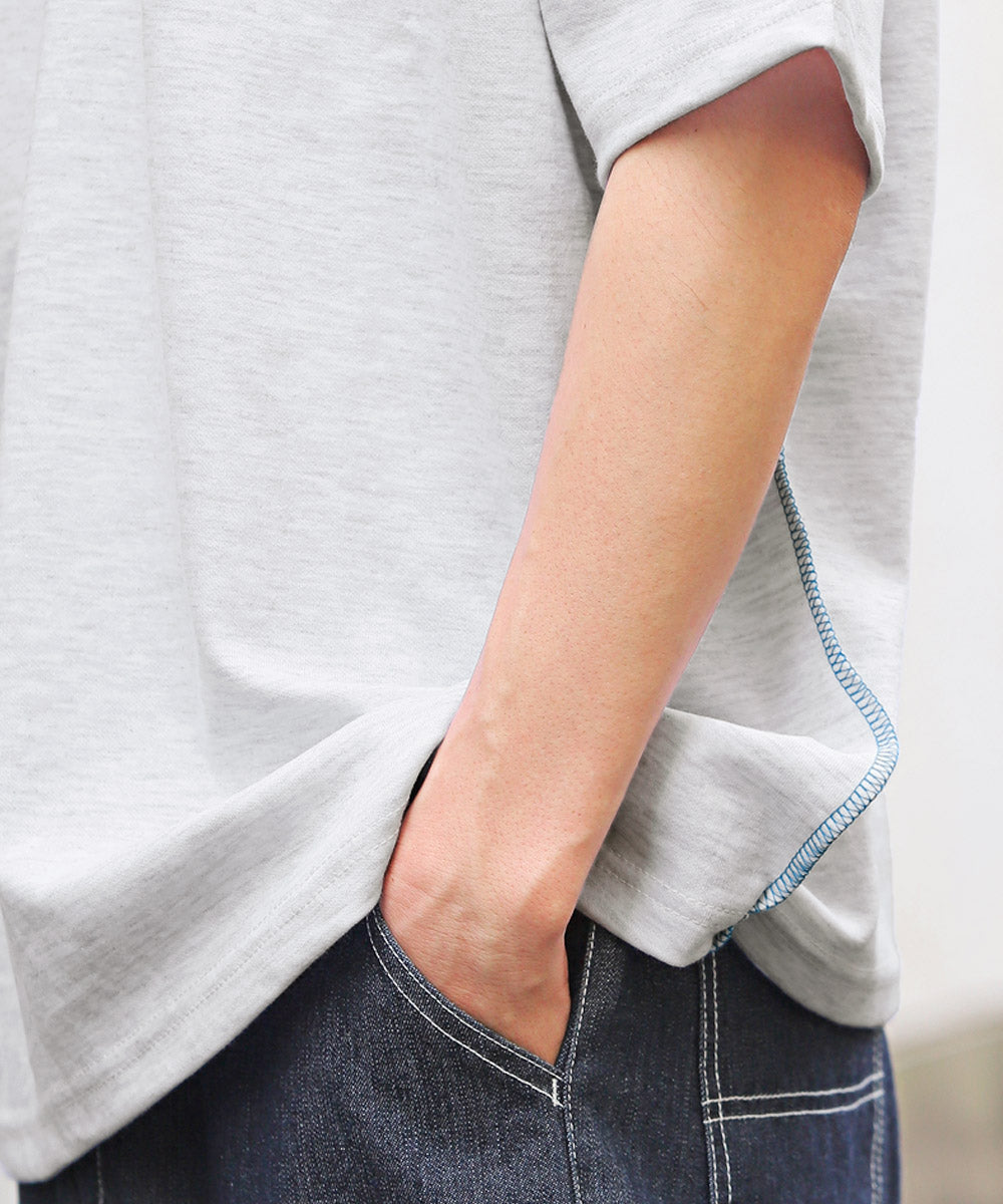 ラグスタイル LUXSTYLE 無地ステッチ半袖Tシャツ/Tシャツ 半袖 トップス メンズ レディース 春夏 サマー ビッグシルエット