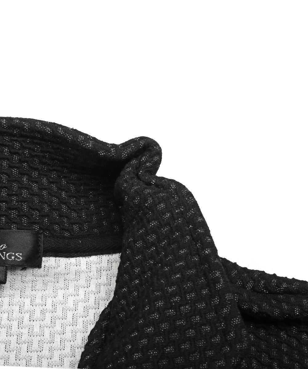 ラグスタイル LUXSTYLE ふくれジグザグ柄イタリアンカラー半袖ポロシャツ/ポロシャツ 半袖 メンズ 春 夏 イタリアンカラー スタンドカラー 無地 ジグザグ柄