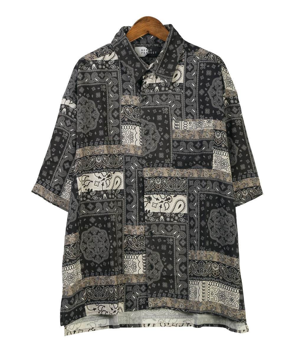 ラグスタイル LUXSTYLE 総柄プリント半袖レーヨンシャツ/半袖シャツ カジュアルシャツ メンズシャツ レーヨン 柄シャツ メンズ