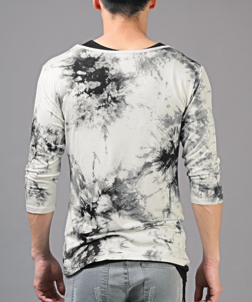 ラグスタイル LUXSTYLE タイダイ染め7分袖Tシャツ&アシンメトリータンクトップ/Tシャツ タンクトップ 7分袖 2セット 2P メンズ レディース 春 夏 秋