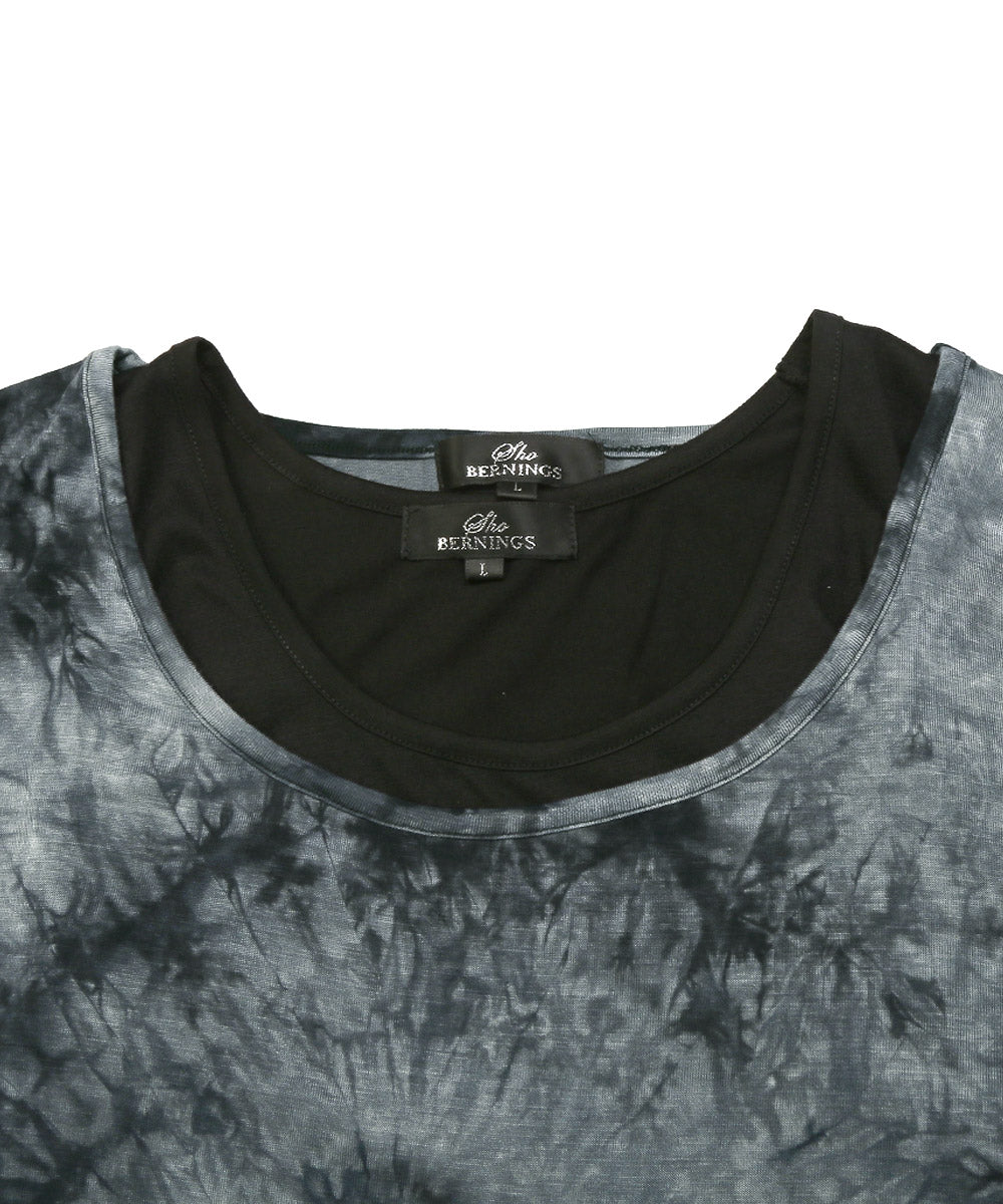 ラグスタイル LUXSTYLE タイダイ染め7分袖Tシャツ&アシンメトリータンクトップ/Tシャツ タンクトップ 7分袖 2セット 2P メンズ レディース 春 夏 秋