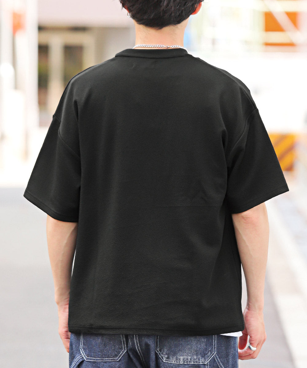 ラグスタイル LUXSTYLE ネックレス付き梨地ノースリーブ半袖Tシャツ/Tシャツ ノースリーブ 半袖 メンズ レディース アンサンブル 3点セット ネックレス付き