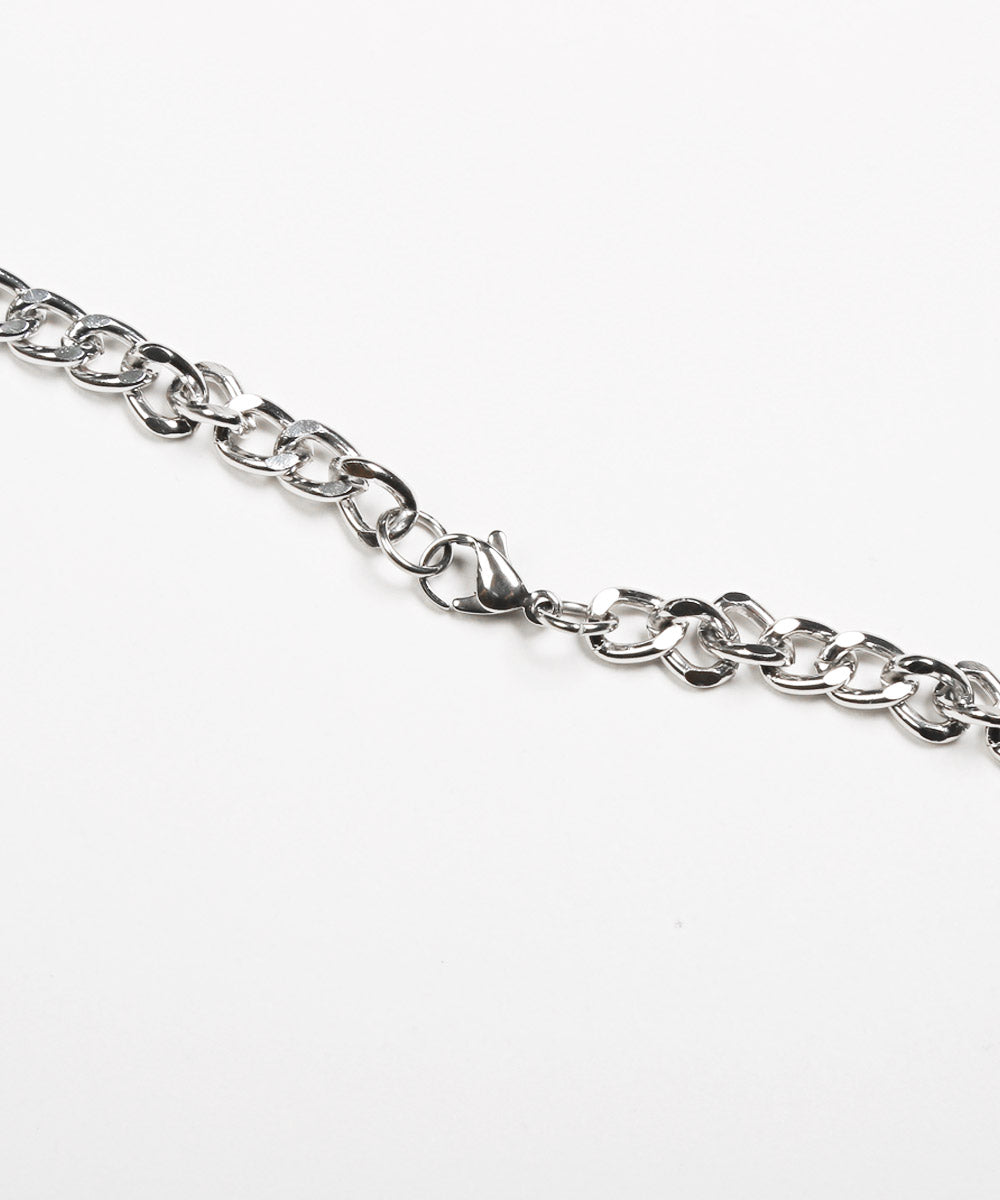 ラグスタイル LUXSTYLE ネックレス付き梨地ノースリーブ半袖Tシャツ/Tシャツ ノースリーブ 半袖 メンズ レディース アンサンブル 3点セット ネックレス付き