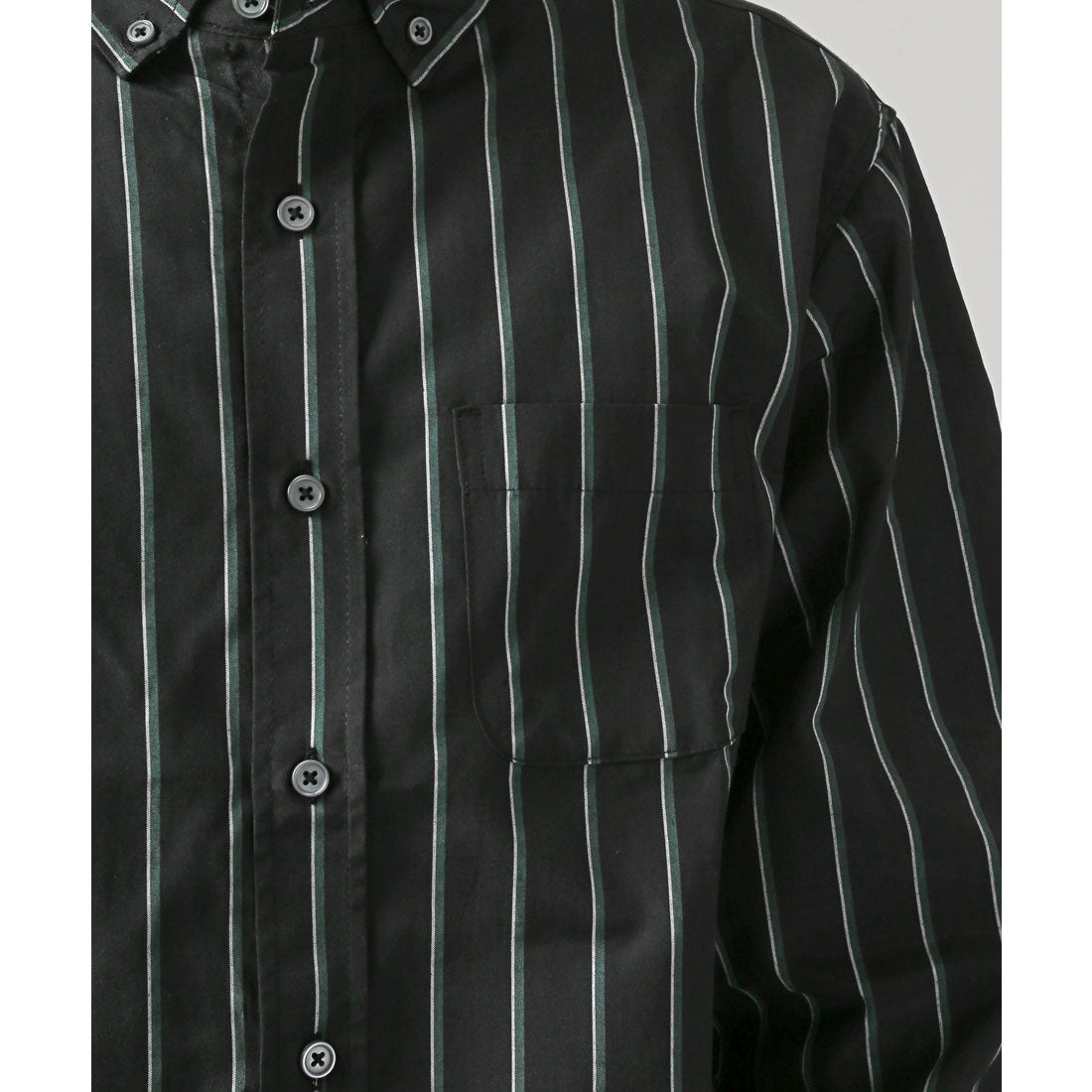 拉格風格 LUXSTYLE 總柄鈕扣長袖襯衫/鈕扣胸口口袋 條紋 格子 總柄 平織布料