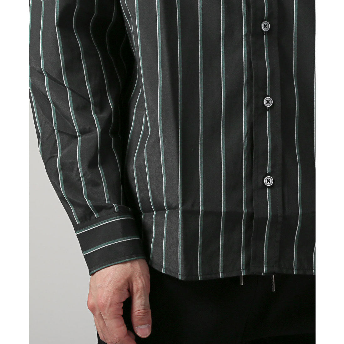 拉格風格 LUXSTYLE 總柄鈕扣長袖襯衫/鈕扣胸口口袋 條紋 格子 總柄 平織布料