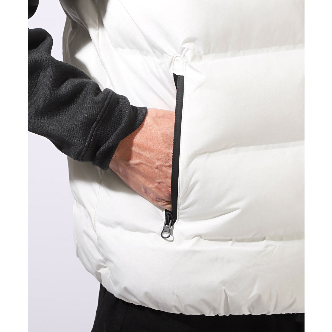 ラグスタイル LUXSTYLE 圧着キルトフードエンボスフェイクダウンベスト/ファイバーダウン ダウンベスト ベストジャケット 大きいサイズ 暖かい 軽量 保温 防寒