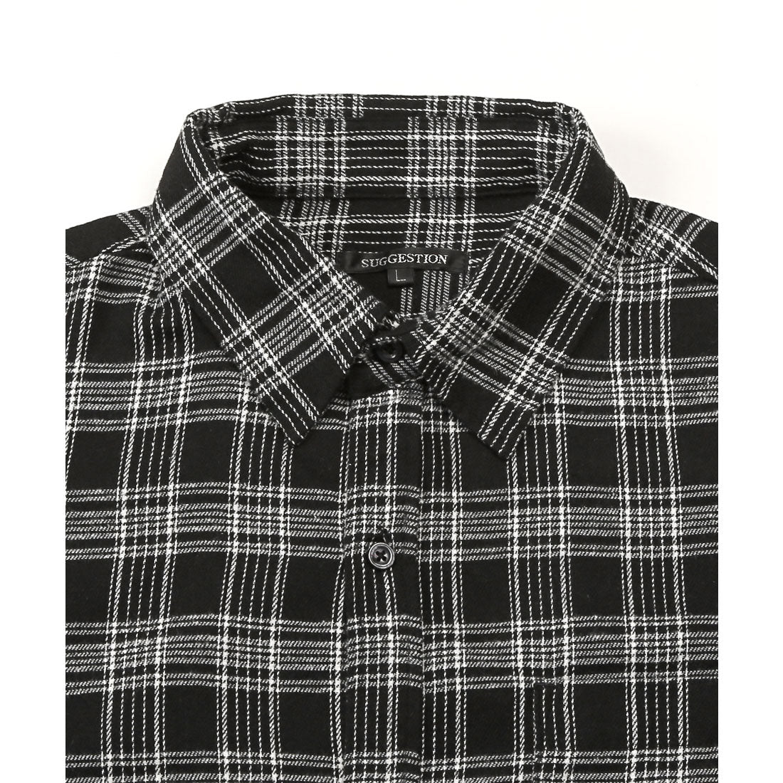 ラグスタイル LUXSTYLE 長袖先染めチェック柄ネルシャツ/チェック柄 先染め レギュラーカラー 秋服 春服 胸ポケット オーバーサイズ