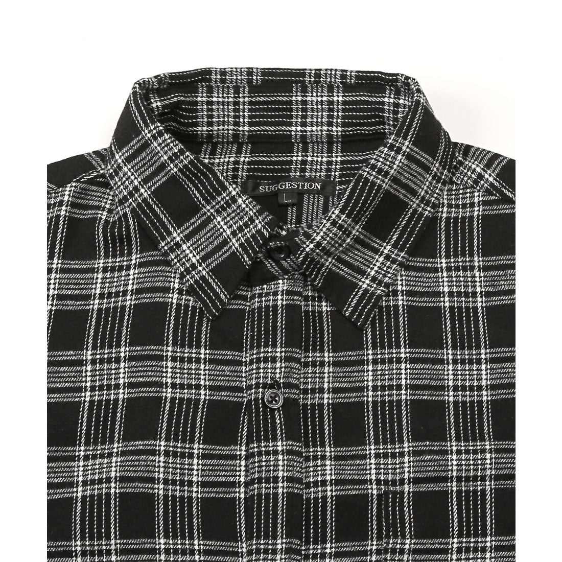 ラグスタイル LUXSTYLE 長袖先染めチェック柄ネルシャツ/チェック柄 先染め レギュラーカラー 秋服 春服 胸ポケット オーバーサイズ