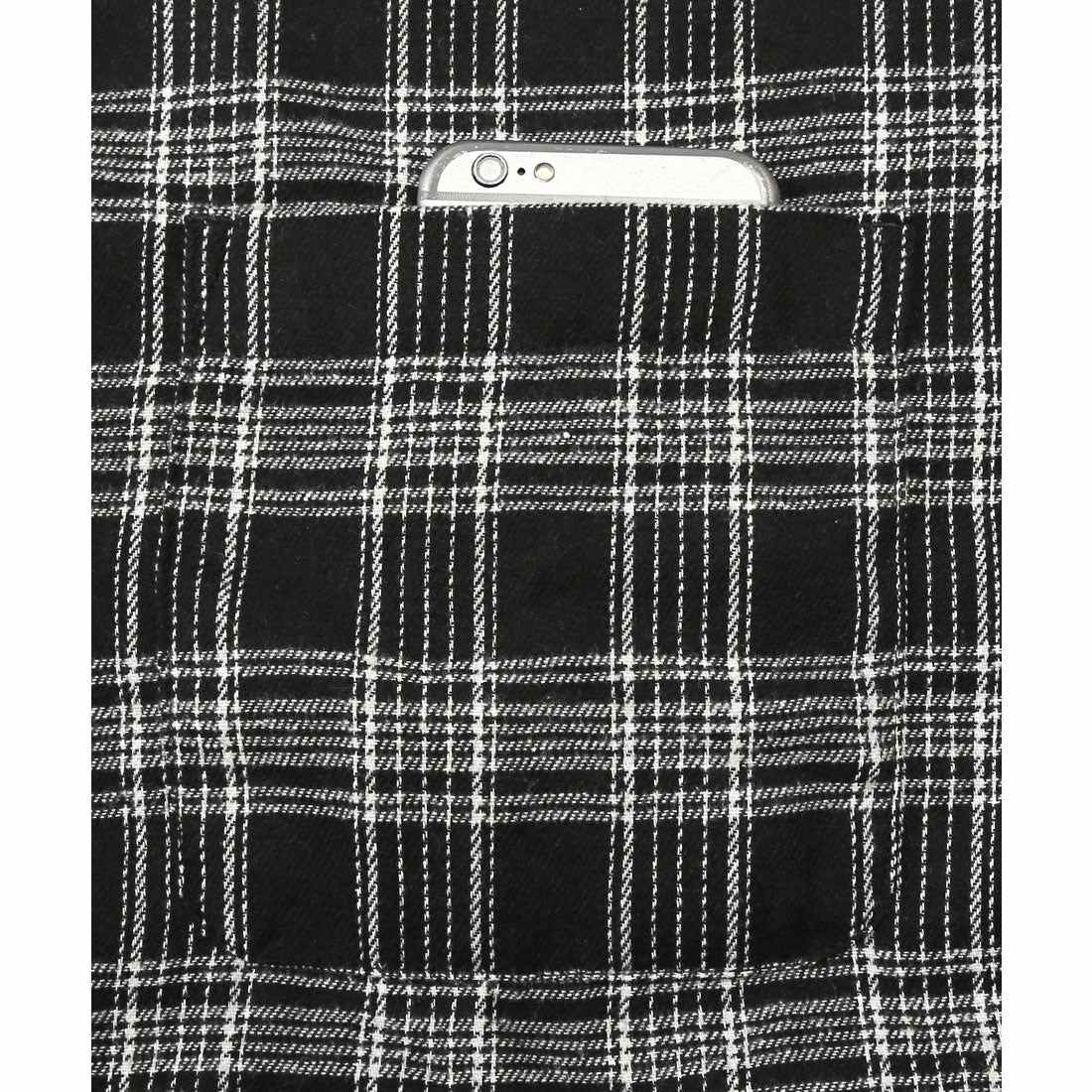 ラグスタイル LUXSTYLE 長袖先染めチェック柄ネルシャツ/チェック柄 先染め レギュラーカラー 秋服 春服 胸ポケット オーバーサイズ