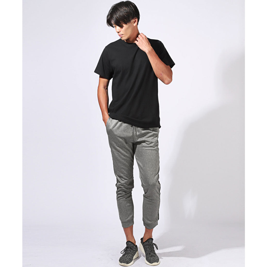 拉格風格 LUXSTYLE 2條線運動褲/汗衫輕便褲 運動褲 夏季 春季 秋季 9分長 裾踝長 2條線 側線 修身