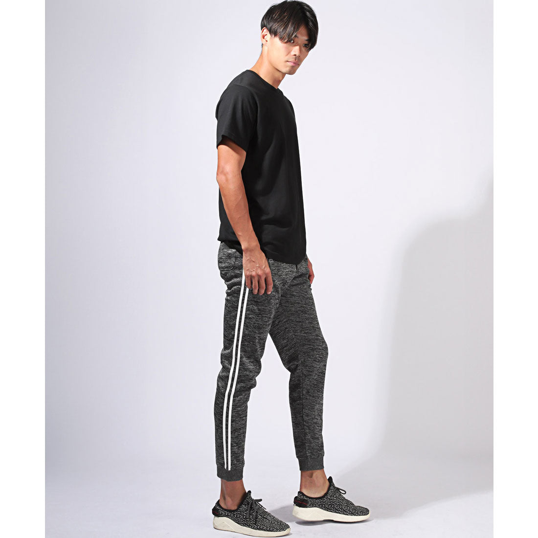 拉格風格 LUXSTYLE 2條線運動褲/汗衫輕便褲 運動褲 夏季 春季 秋季 9分長 裾踝長 2條線 側線 修身