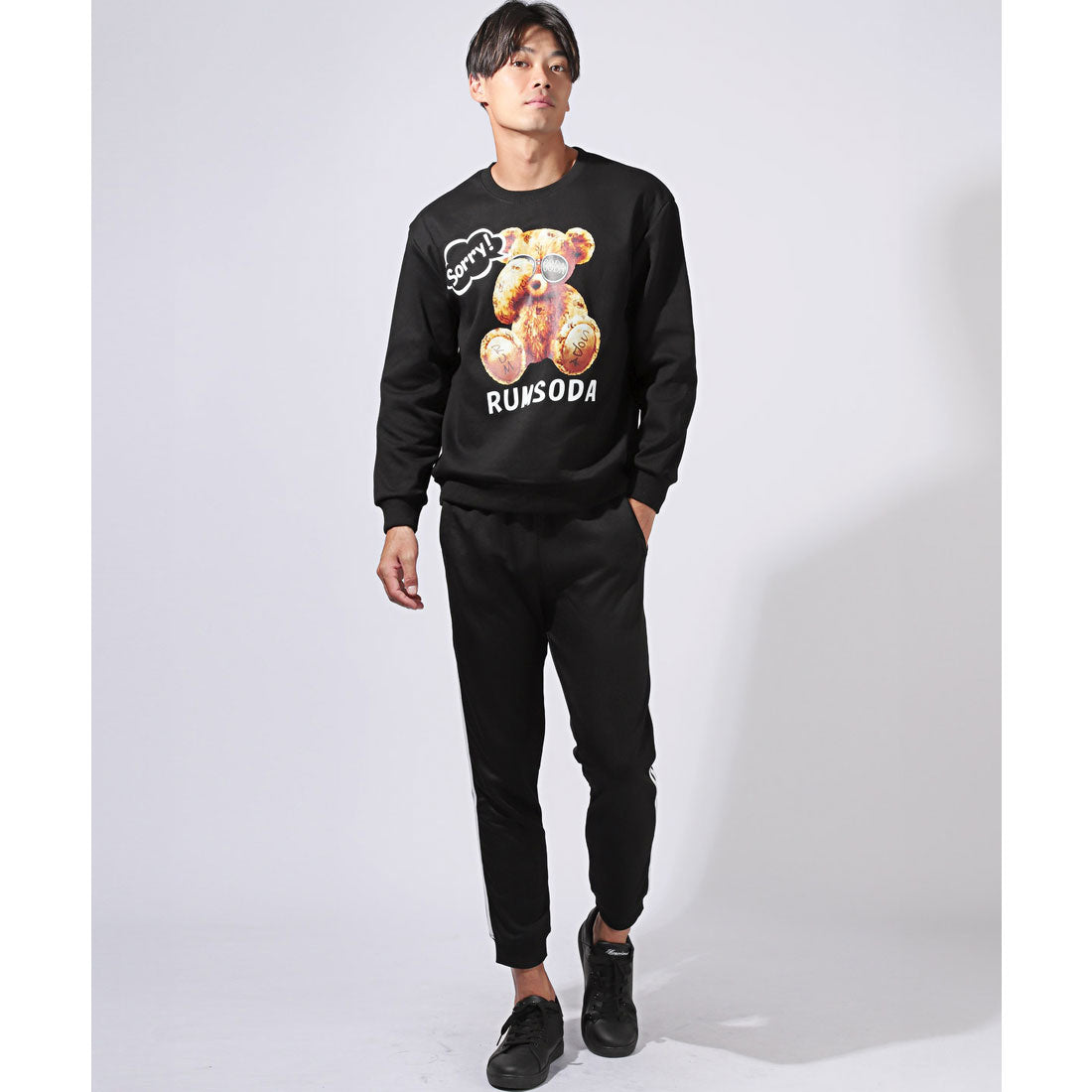 拉格風格 LUXSTYLE 2條線運動褲/汗衫輕便褲 運動褲 夏季 春季 秋季 9分長 裾踝長 2條線 側線 修身