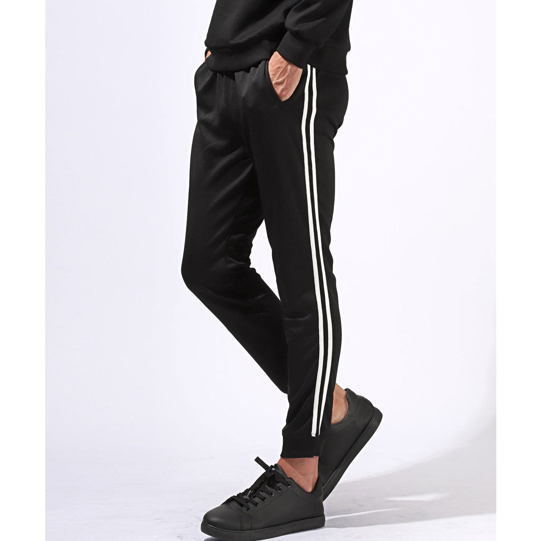 拉格風格 LUXSTYLE 2條線運動褲/汗衫輕便褲 運動褲 夏季 春季 秋季 9分長 裾踝長 2條線 側線 修身