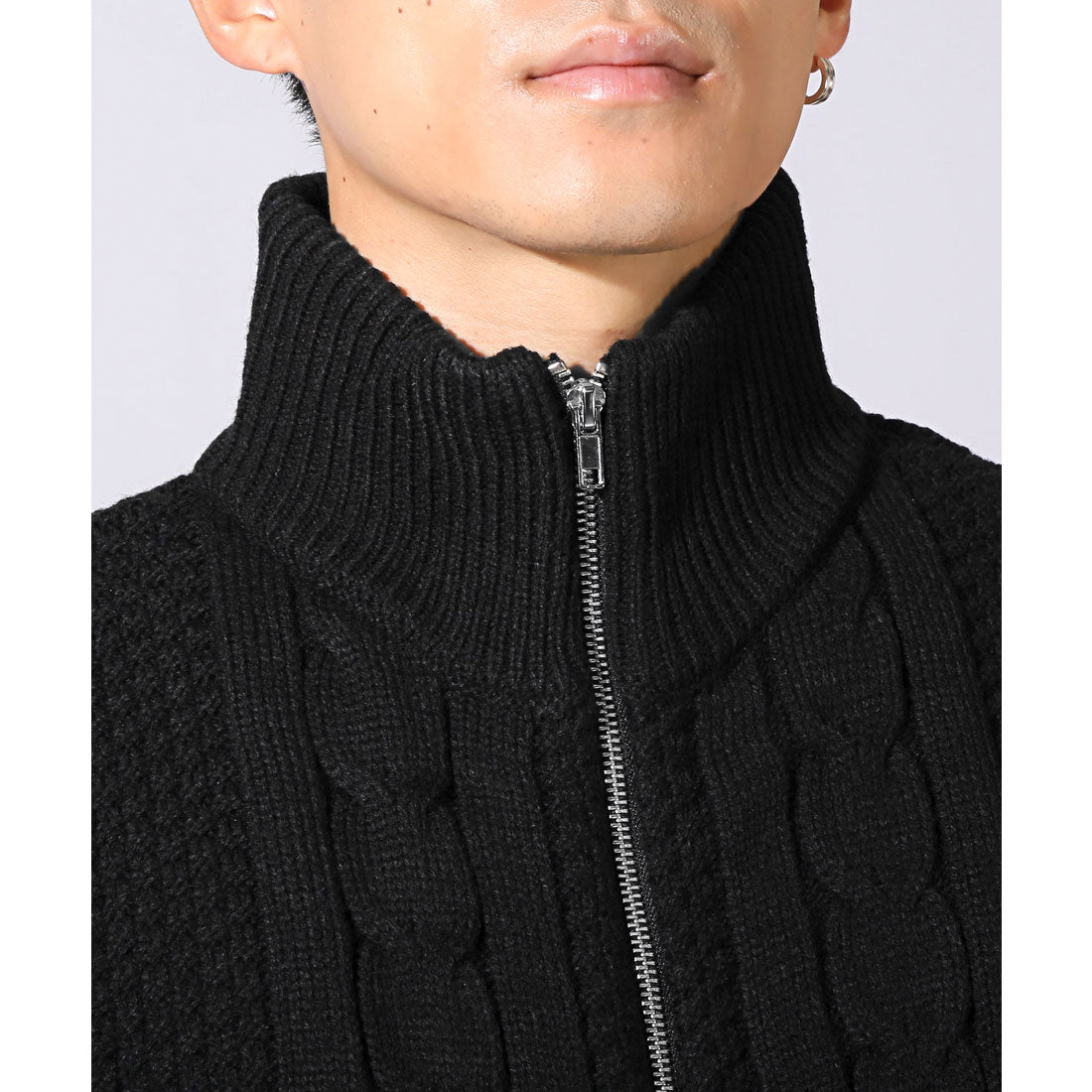 ラグスタイル LUXSTYLE アラン柄ダブルジップアップジャケット/カーディガン メンズ レディース アラン柄 ケーブル編み ドライバーズニット オーバーサイズ ゆったり