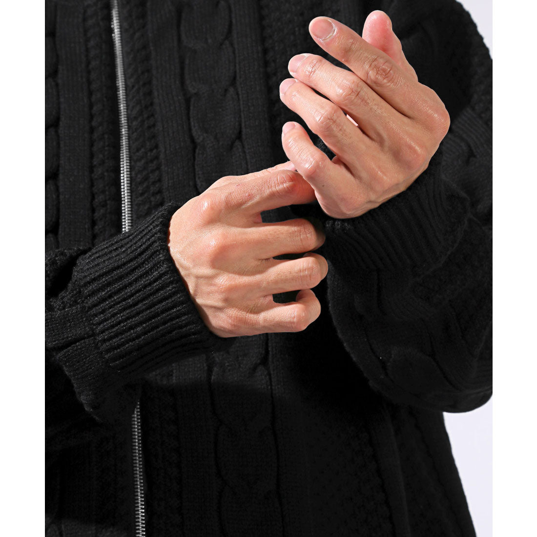 ラグスタイル LUXSTYLE アラン柄ダブルジップアップジャケット/カーディガン メンズ レディース アラン柄 ケーブル編み ドライバーズニット オーバーサイズ ゆったり