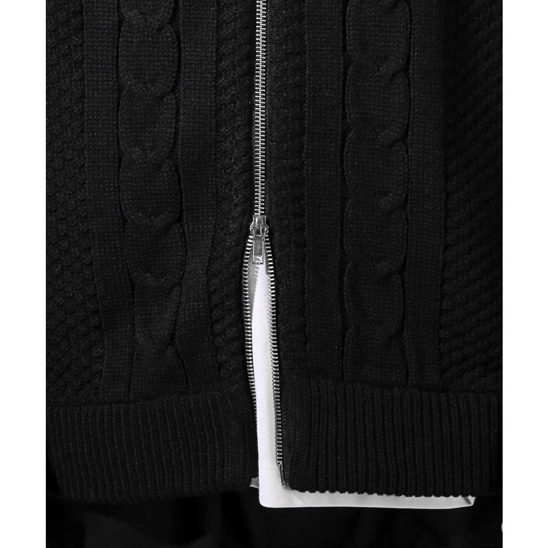 ラグスタイル LUXSTYLE アラン柄ダブルジップアップジャケット/カーディガン メンズ レディース アラン柄 ケーブル編み ドライバーズニット オーバーサイズ ゆったり