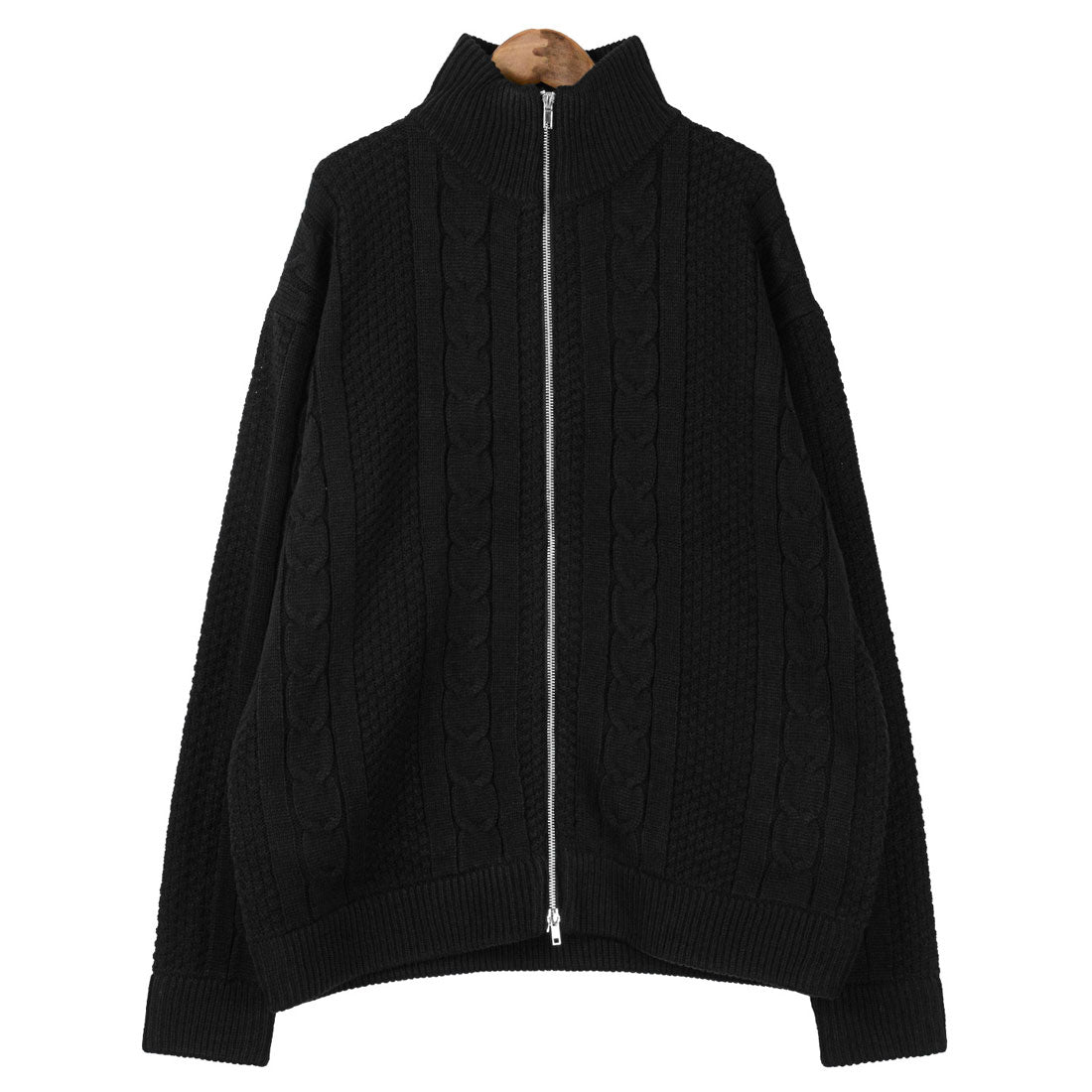 ラグスタイル LUXSTYLE アラン柄ダブルジップアップジャケット/カーディガン メンズ レディース アラン柄 ケーブル編み ドライバーズニット オーバーサイズ ゆったり