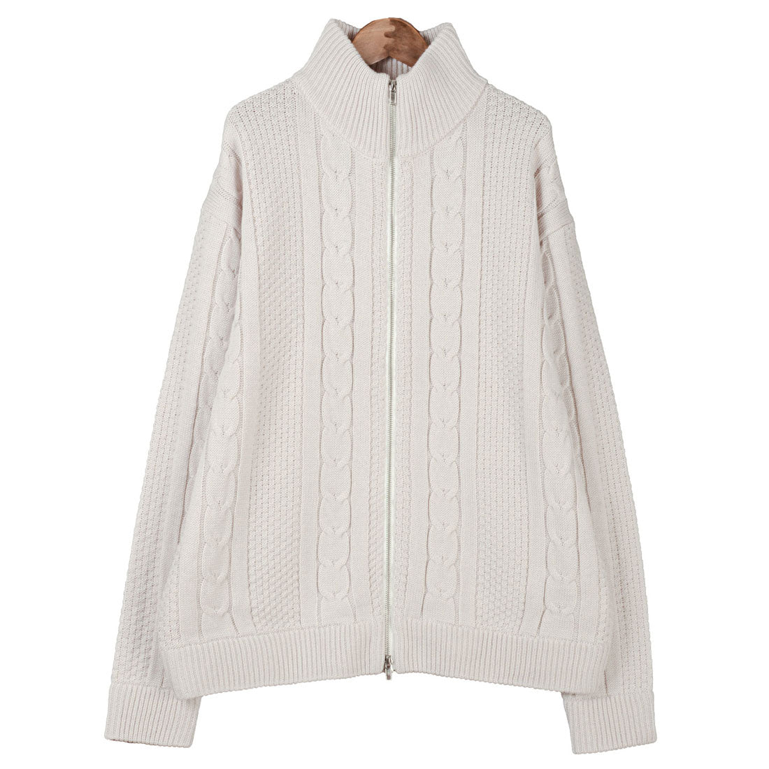 ラグスタイル LUXSTYLE アラン柄ダブルジップアップジャケット/カーディガン メンズ レディース アラン柄 ケーブル編み ドライバーズニット オーバーサイズ ゆったり