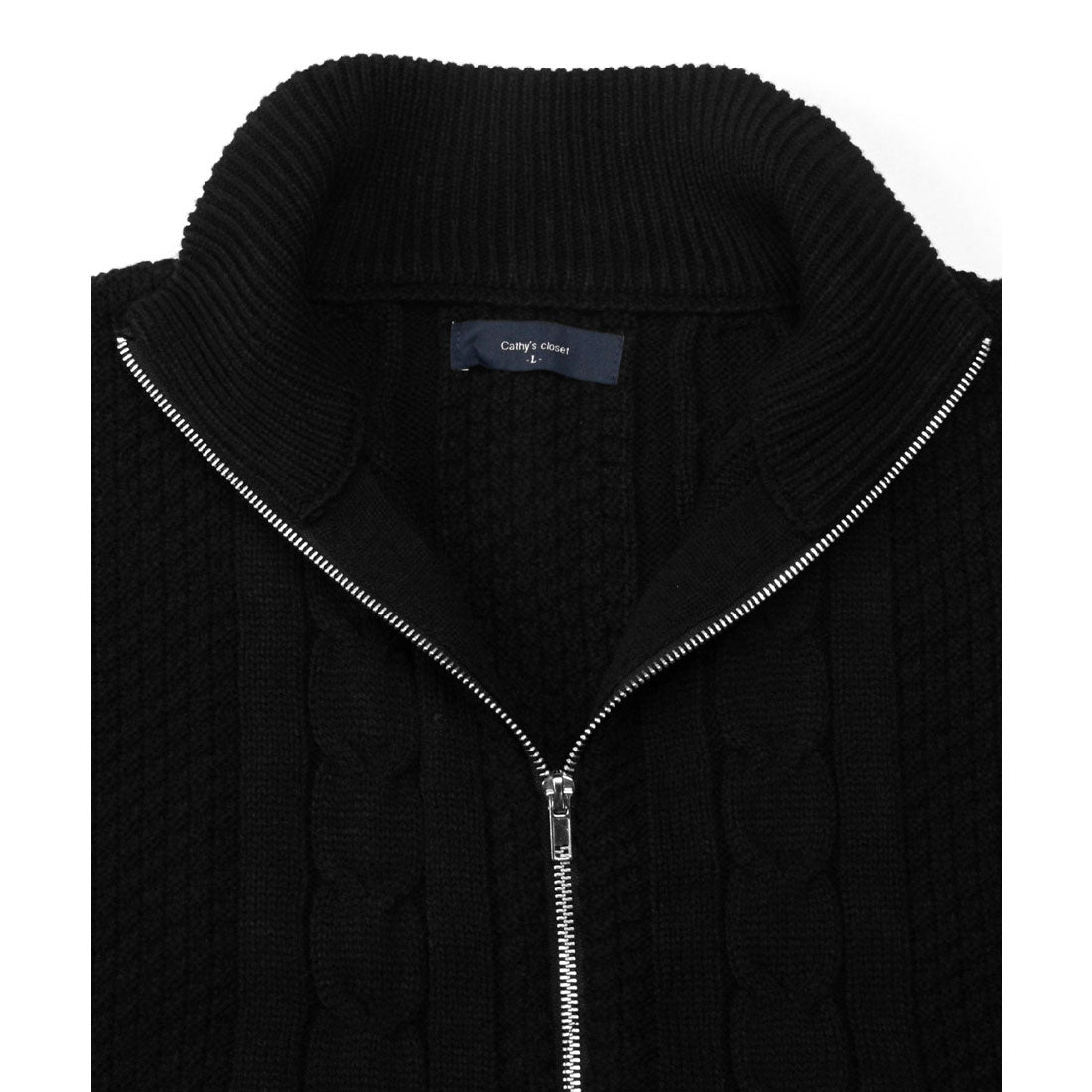 ラグスタイル LUXSTYLE アラン柄ダブルジップアップジャケット/カーディガン メンズ レディース アラン柄 ケーブル編み ドライバーズニット オーバーサイズ ゆったり