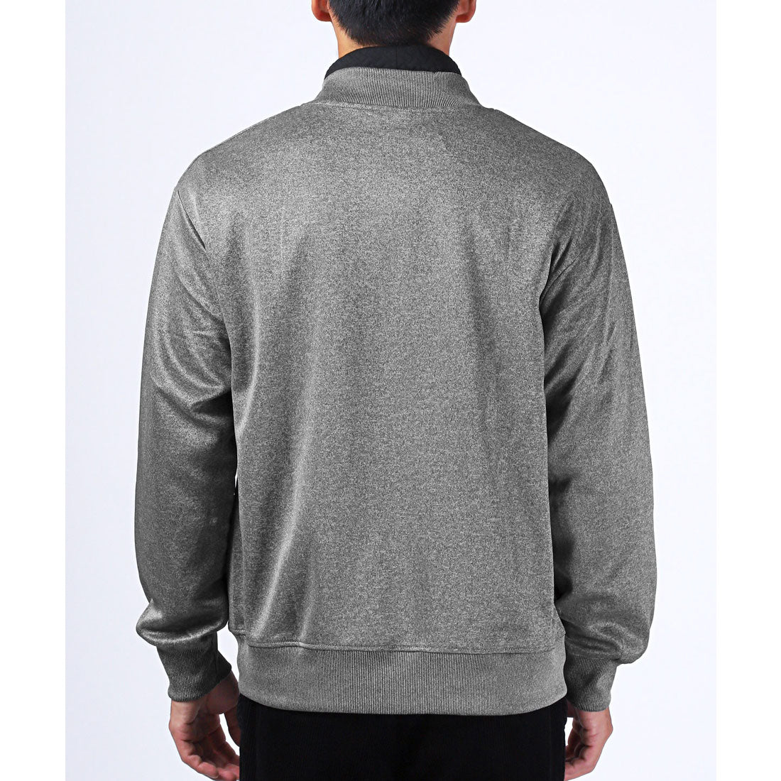 LUXSTYLE Rag Style Plain Jersey Blouson with Thumb Holes / Jersey Track Jacket Light Outerwear Spring Autumn Thumb Hole Finger Hole Plain Zip-Up Rib