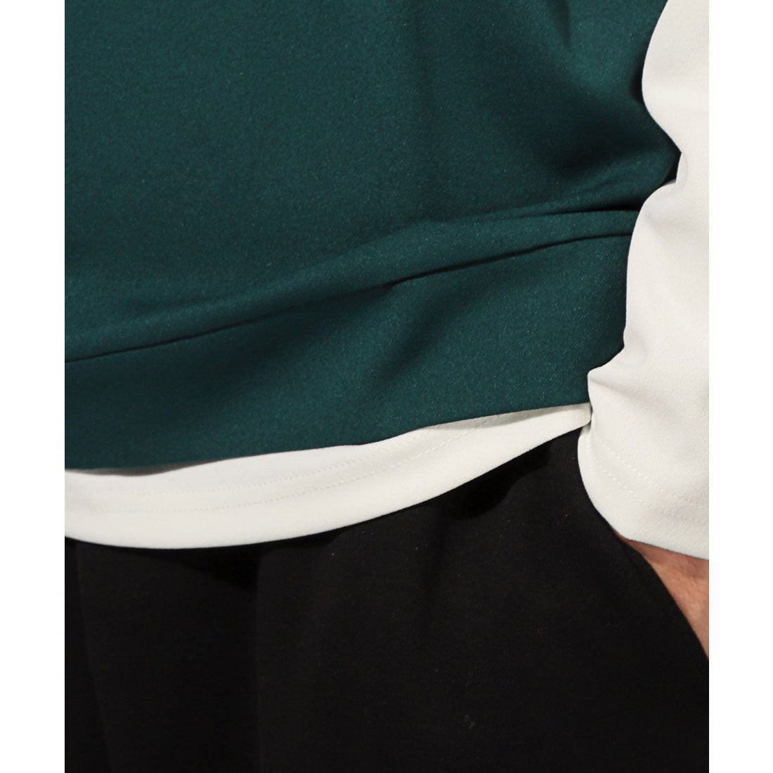 LUXSTYLE Plain Fake Layered Long Sleeve T-Shirt / Fake Layered Layering Large Size UV Cut Stretch Dry Quick Dry