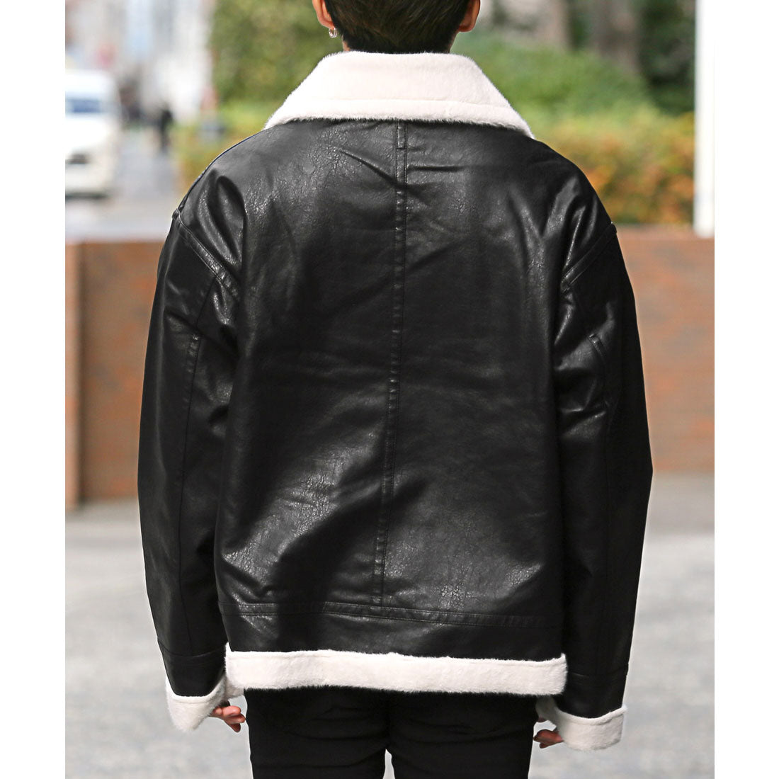 拉格風格 LUXSTYLE PU皮革假毛B3夾克/PU皮革 合成皮革 假毛 生态毛 外套 B3