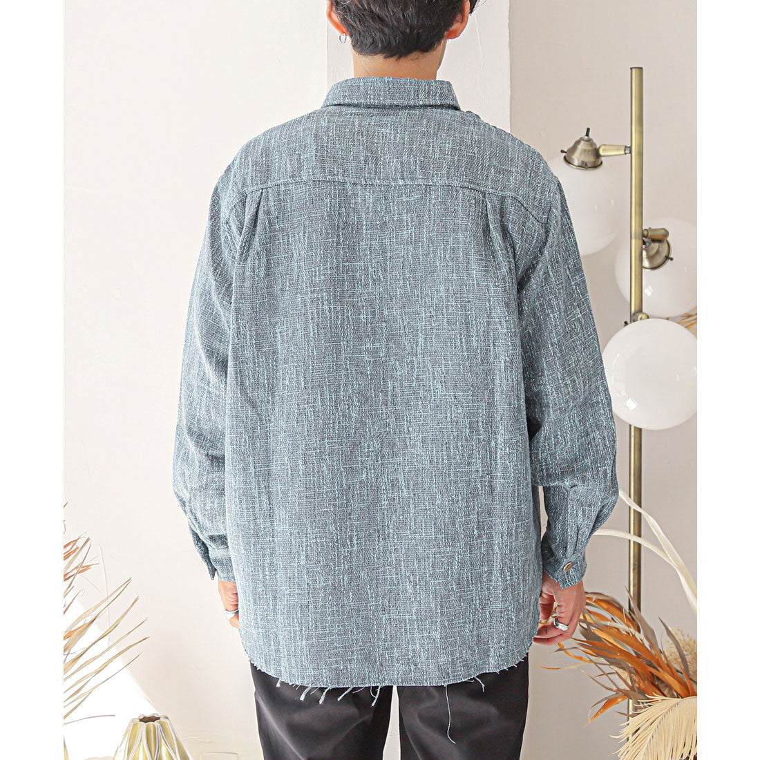 拉格風格 LUXSTYLE 粗花呢外套襯衫夾克/CPO夾克 輕外套 風衣 春 秋 粗花呢 大版型