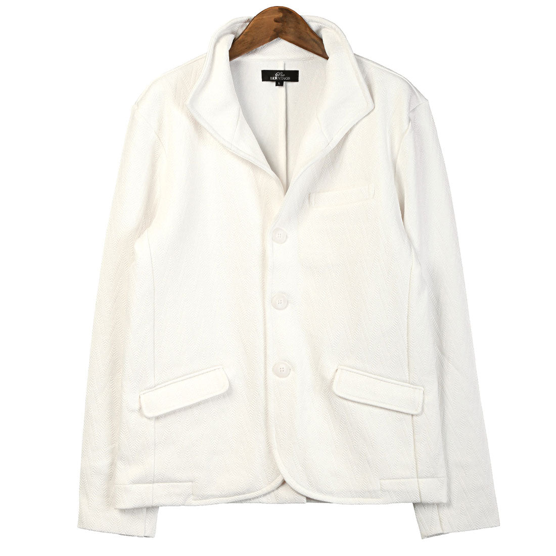 LUXSTYLE Bernings Sho Fuku Re Chevron Pattern Italian Collar Jacket / Men's Tailored Jacket Plain Stretch