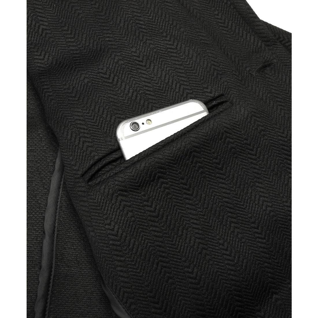 LUXSTYLE Bernings Sho Fuku Re Chevron Pattern Italian Collar Jacket / Men's Tailored Jacket Plain Stretch