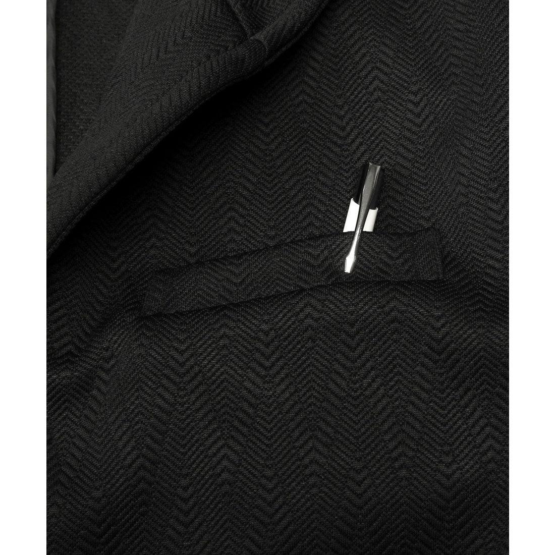LUXSTYLE Bernings Sho Fuku Re Chevron Pattern Italian Collar Jacket / Men's Tailored Jacket Plain Stretch