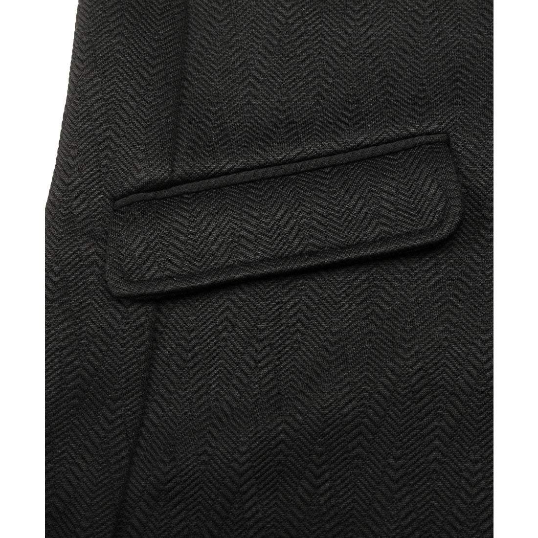 LUXSTYLE Bernings Sho Fuku Re Chevron Pattern Italian Collar Jacket / Men's Tailored Jacket Plain Stretch