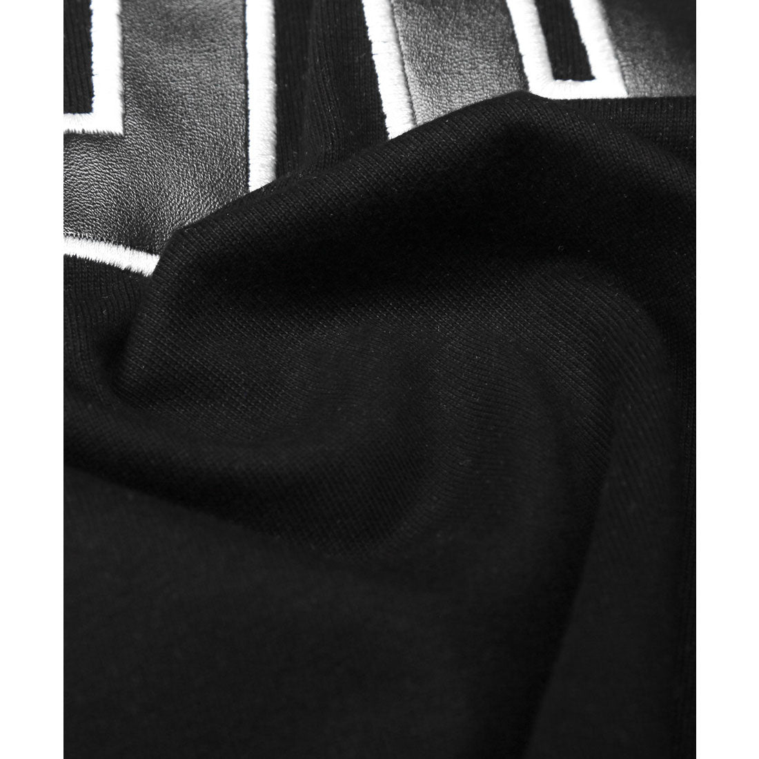 ラグスタイル LUXSTYLE RUMSODA(ラムソーダ)天竺合皮アップリケ半袖Tシャツ/トップス カットソー メンズ ブランド バックプリント PUレザー 刺繍 ワッペン (ブラック) ブラック