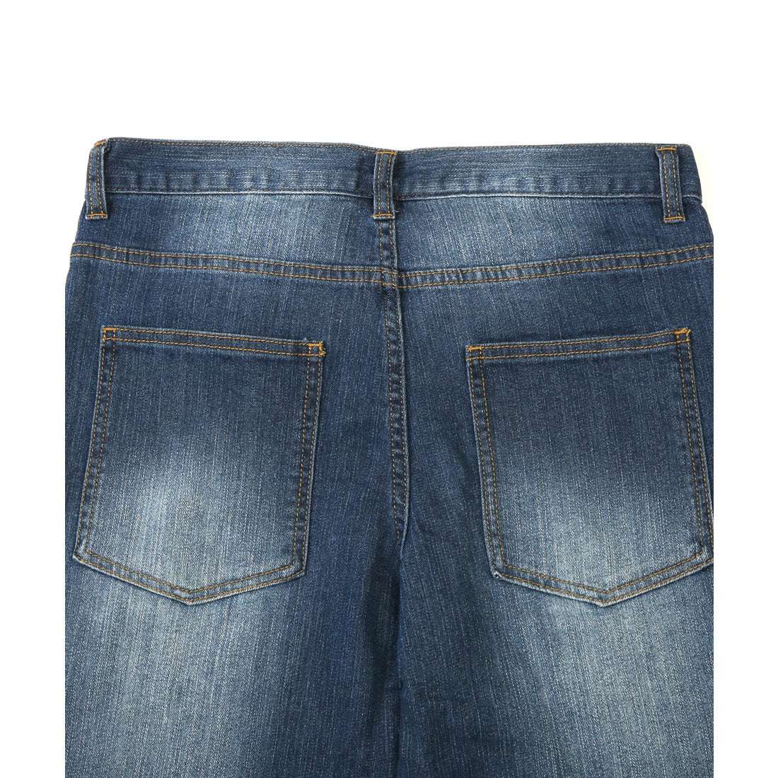 ラグスタイル LUXSTYLE テーパードデニムパンツ/ジーンズ ジーパン Gパン スキニー メンズ テーパード スリム 細身 フルレングス YKK ユーズド加工 ストレッチ (ブルー) ブルー