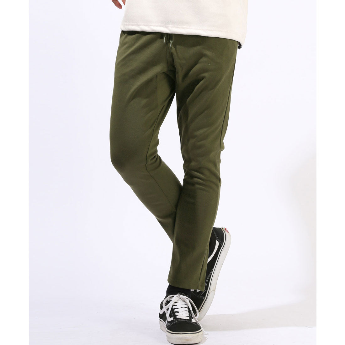 ラグスタイル LUXSTYLE ポンチサルエルテーパードパンツ/サルエルパンツ スウェットパンツ イージーパンツ メンズ ポンチ 無地 千鳥 大きいサイズ ウエストゴム ストレッチ (カーキ) カーキ