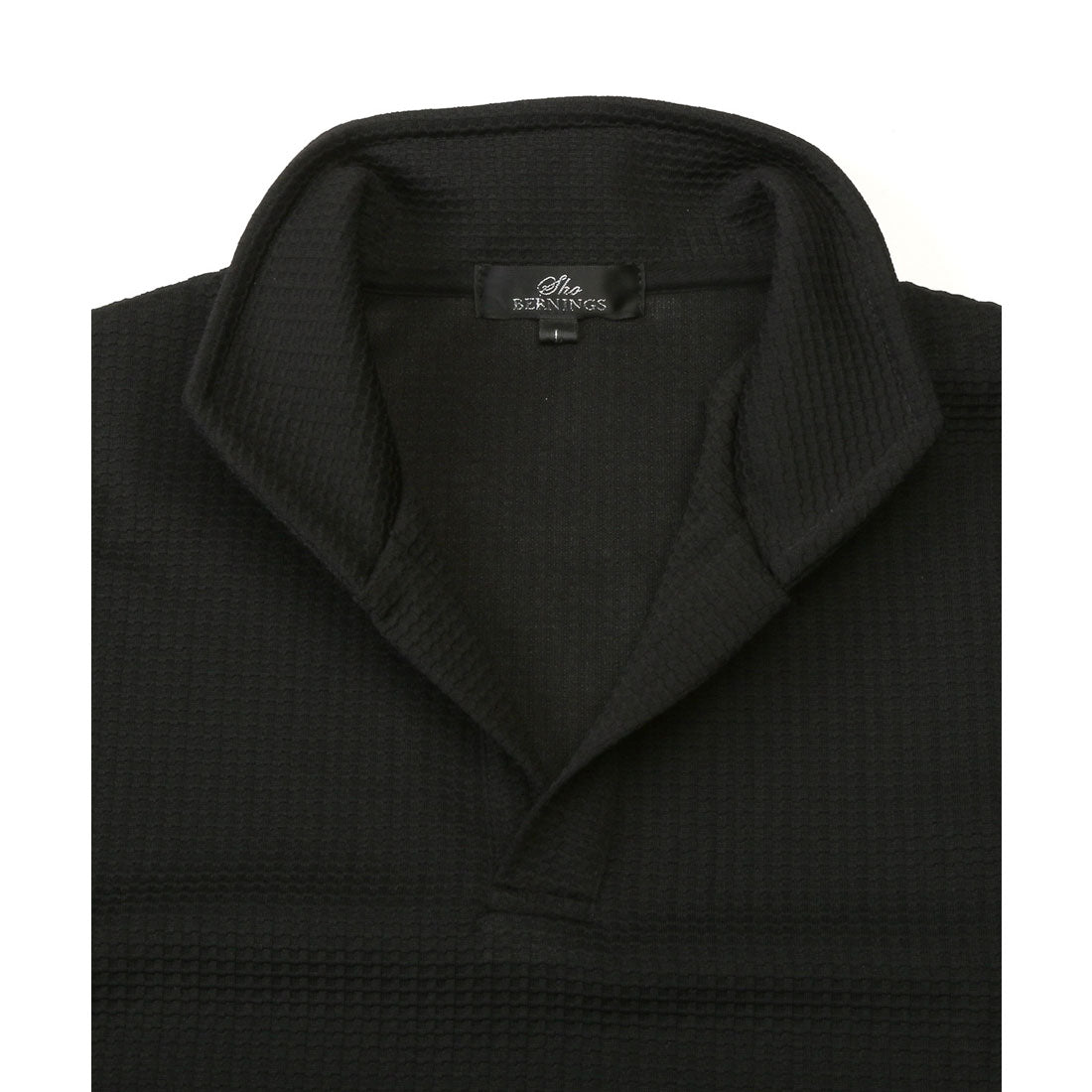 ラグスタイル LUXSTYLE ふくれワッフル柄イタリアンカラー半袖ポロシャツ/半袖 ふくれ ワッフル 無地 イタリアンカラー スタンドカラー ワイヤー入り 立ち襟 ストレッチ 細身 (ホワイト) ホワイト