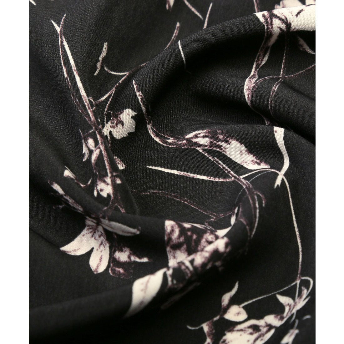 ラグスタイル LUXSTYLE 花柄オープンカラー半袖シャツ/シャツ 半袖 開襟シャツ 花柄 総柄 ビッグシルエット 薄手 柄シャツ メンズシャツ モノトーン ゆったり (ホワイト) ホワイト