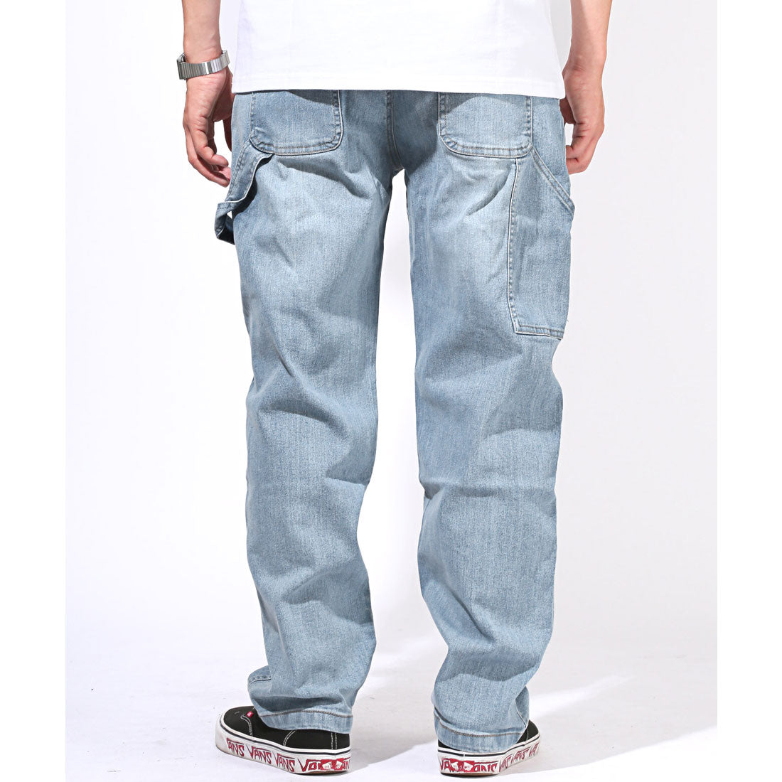 ラグスタイル LUXSTYLE ワイドペインターストレッチデニムパンツ/ワイドパンツ メンズ ワークパンツ ストレッチデニム ユニセックス ワークテイスト ハンマーループ (インディゴ) インディゴ